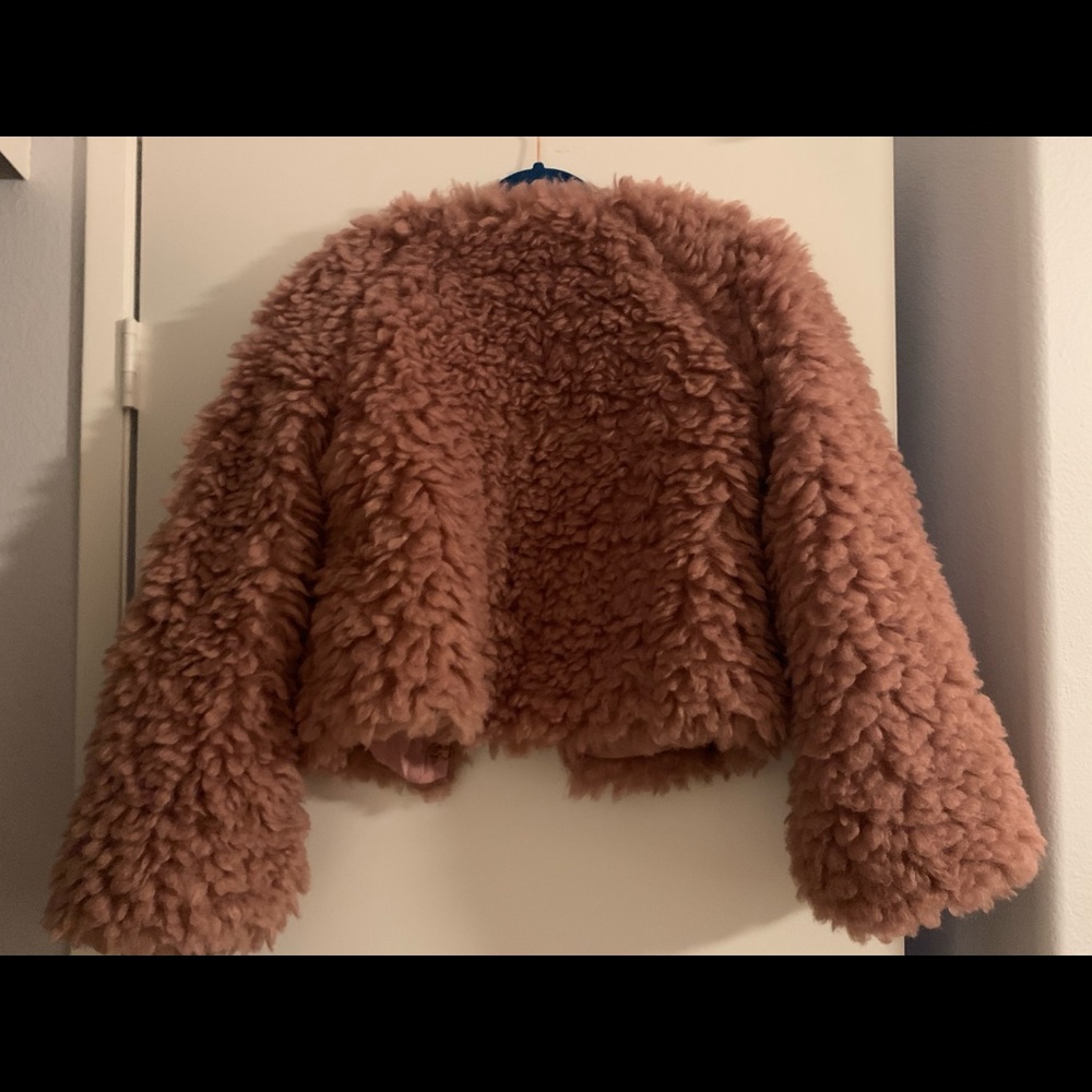STREETSIDE POCKETED FAUX FUR JACKET - MAUVE -